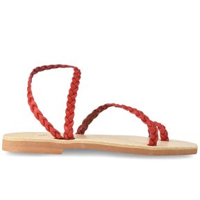 Δερμάτινο κόκκινο σανδάλι με κοτσίδα Iris Sandals IR4/47